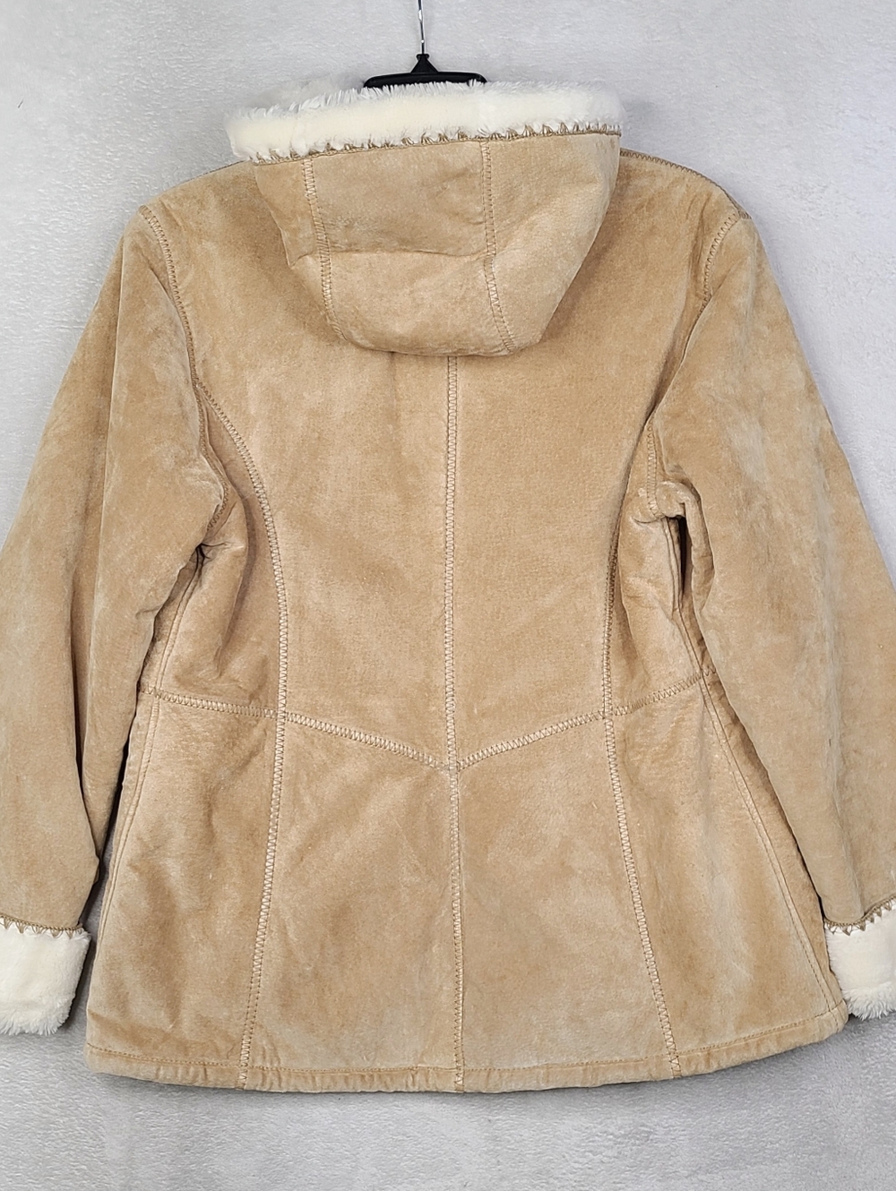 Vintage Fabio Penny Lane Suede Leather Coat Jacket Womens Large Tan Beige Lined - Picture 2 of 16